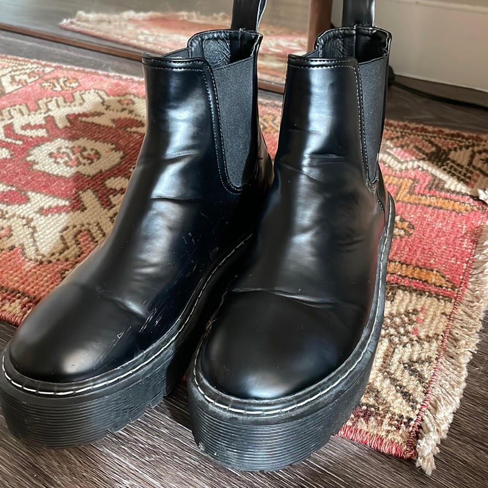 Black platform boots